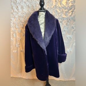 Olympia Purple Faux Fur Coat